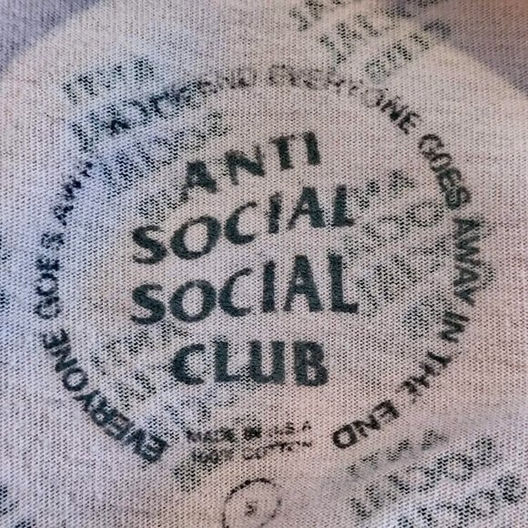 Anti Social Social Club Unisex Pink All Over You Logo Crew Neck T-Shirt Top S - Picture 7 of 8